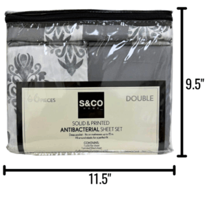 Wholesale Double Bed Sheet Set, 6-Pieces – Grey