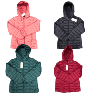 Wholesale Ladies Coat with Hood, Assorted Colours Size: S-XL