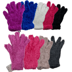 Wholesale Ladies’ Chenille Gloves – Assorted Colours