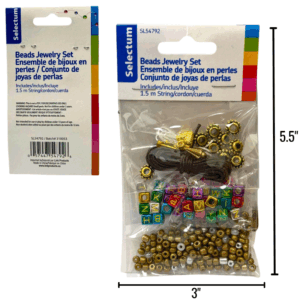 Jewelry Set – Letter Beads with Trinkets & Wax Cord