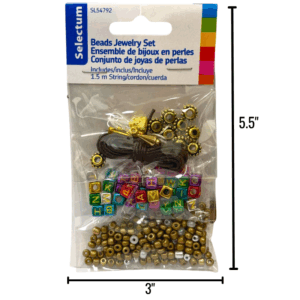 Jewelry Set – Letter Beads with Trinkets & Wax Cord