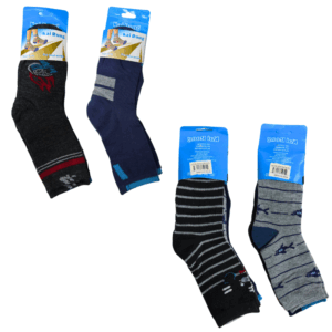 Wholesale Boys 3 Pack Crew Socks Assorted Styles - Size 8-10