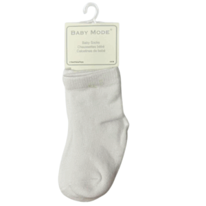 Infant 2-Pack Socks – White, Size 0–6 Months ($1.50/Each)