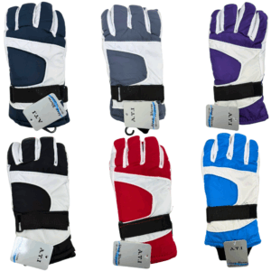 Wholesale Kids’ Ski Gloves – Two Tone – Size 4–7X – 6 Assorted Colours