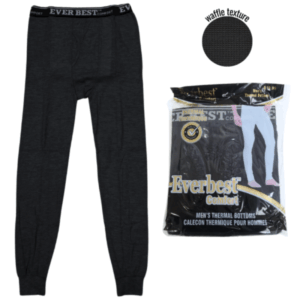 Wholesale Adult Thermal Long Johns – Black (Size X-Large)