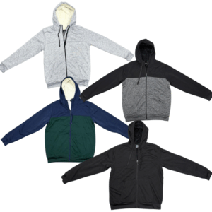 Adult Full Zip Sherpa-Lined Hoodie – Sizes S–2XL – Assorted Colours