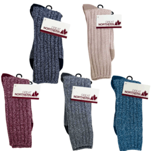 Wholesale Ladies’ Chunky Rib Boot Socks – Size 9–11 – Assorted Colours