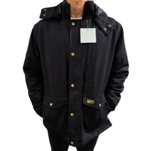 Wholesale Adult Winter Work Coat with Detachable Hood – Black – Sizes M–2XL