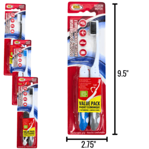 Wholesale 2-Pack Folding Toothbrush with Case ($1.00 Each)