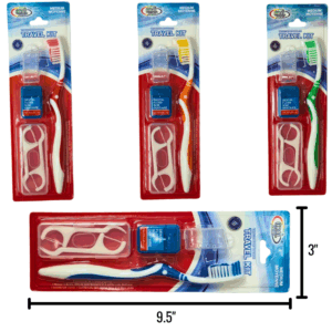 Wholesale Crest Dental Kit - 4 PC Set (Toothbrush/Cap/Floss/4 Pack Floss in Case)