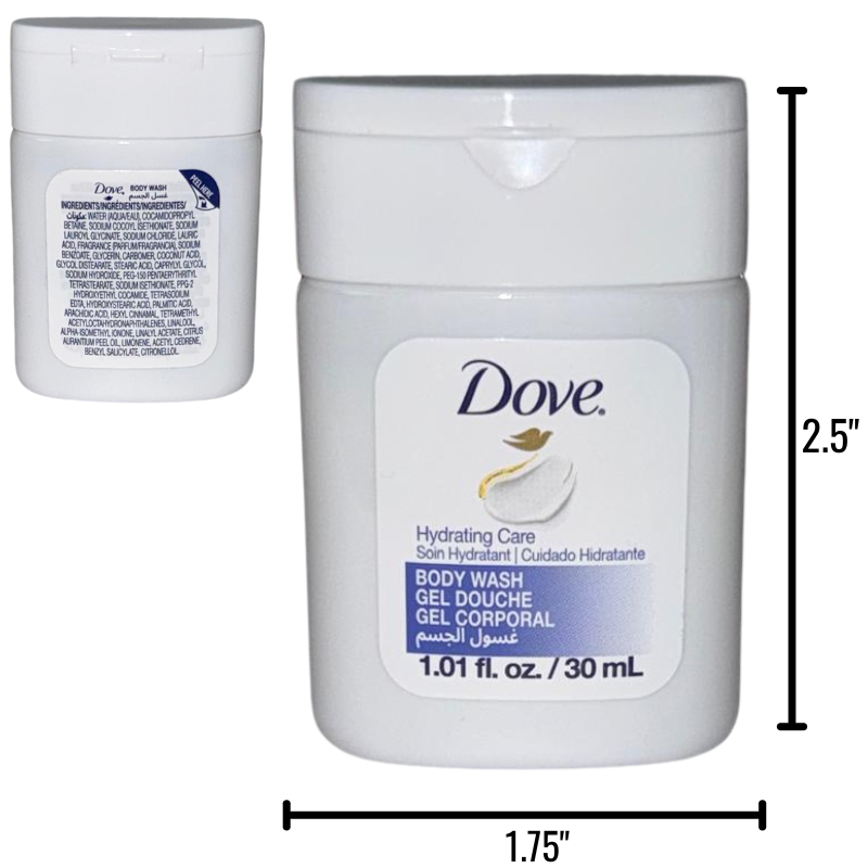 Wholesale Brand Name Dove Body Wash – Hydrating (30ml/1oz)