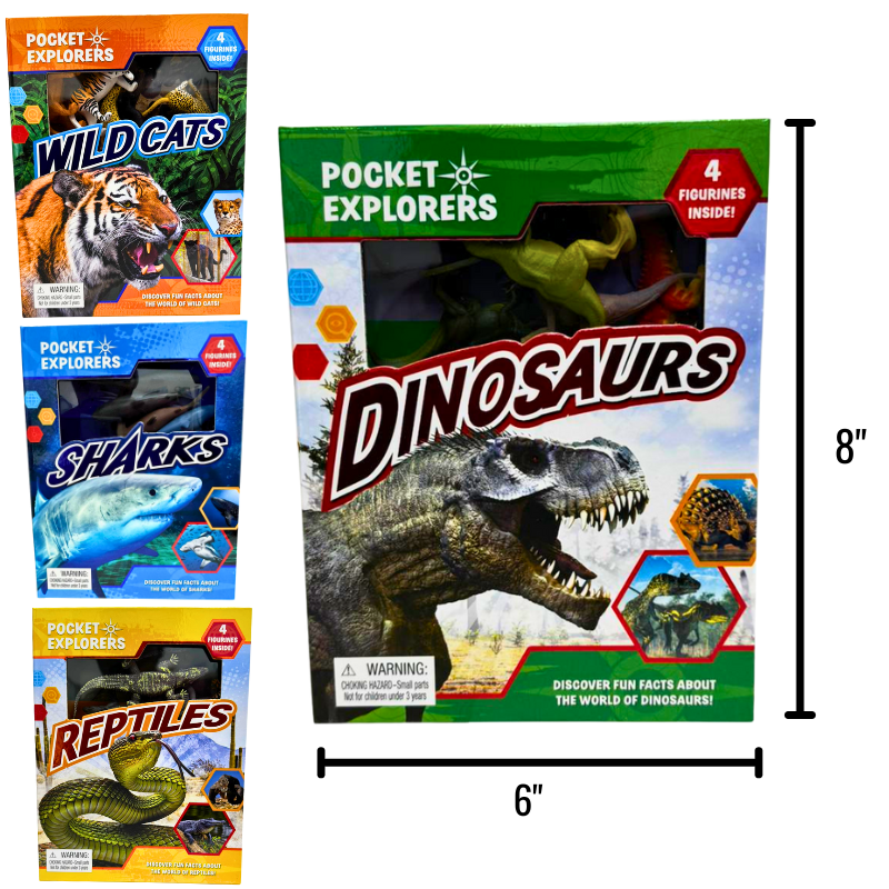 Wholesale Book & Figurine Activity Gift Set – Dinosaurs / Reptiles / Sharks & Wild Cats