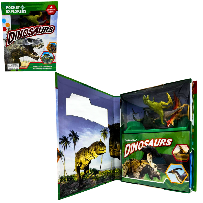 Wholesale Book & Figurine Activity Gift Set – Dinosaurs / Reptiles / Sharks & Wild Cats - Image 3