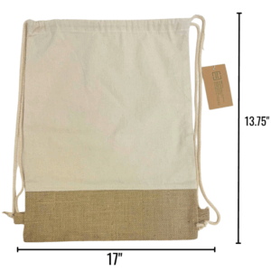 Wholesale Drawstring Cinch Bag - Natural Cotton & Jute