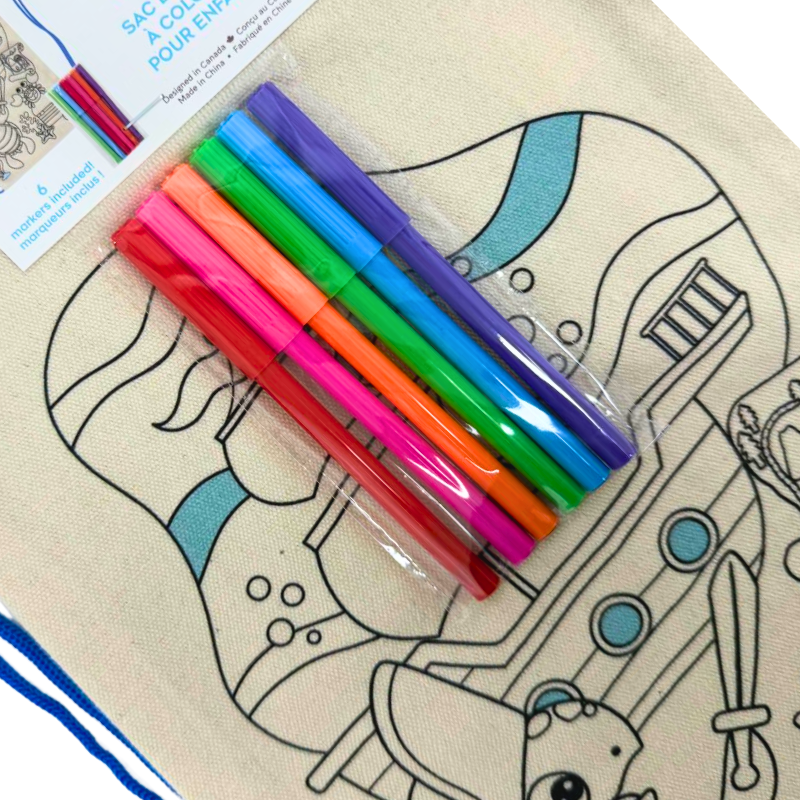 Wholesale Colour Your Own Cinch Bag – Includes Markers – 4 Assorted Designs - Image 2