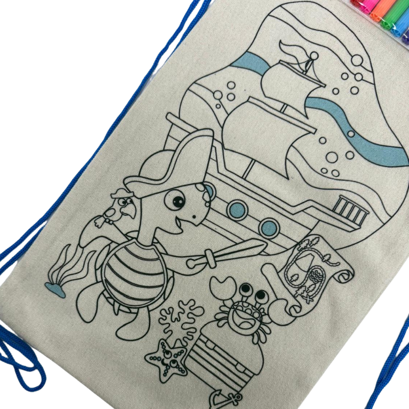 Wholesale Colour Your Own Cinch Bag – Includes Markers – 4 Assorted Designs - Image 3