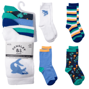 Wholesale Boys' Crew Socks, 4-Pack - Size: 4-6 ($1.50 Each)
