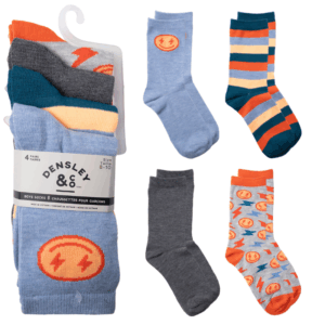 Wholesale Boys' Crew Socks, 4-Pack - Size: 8-10 ($1.50 Each)