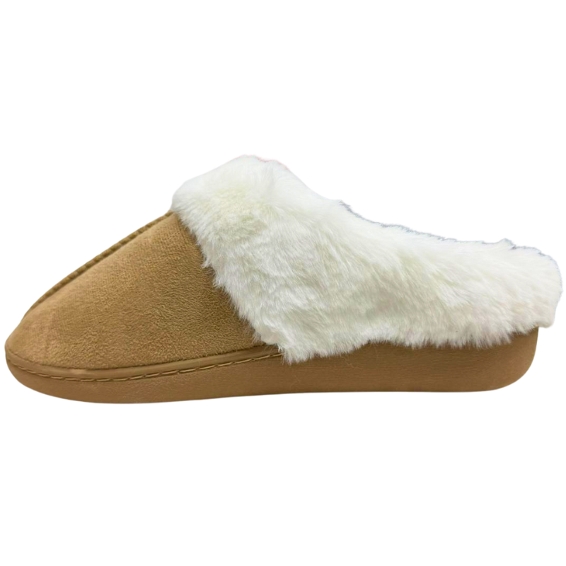 Wholesale Ladies’ Ultra Soft Memory Foam Slippers – Taupe – Sizes S–XL - Image 3