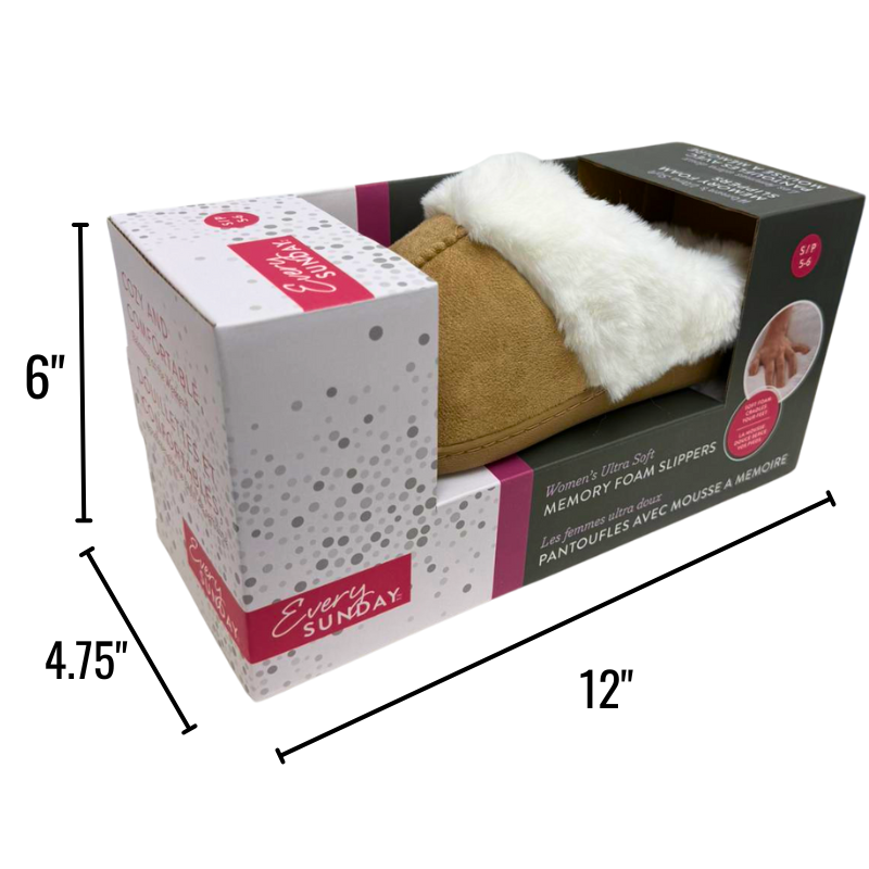 Wholesale Ladies’ Ultra Soft Memory Foam Slippers – Taupe – Sizes S–XL