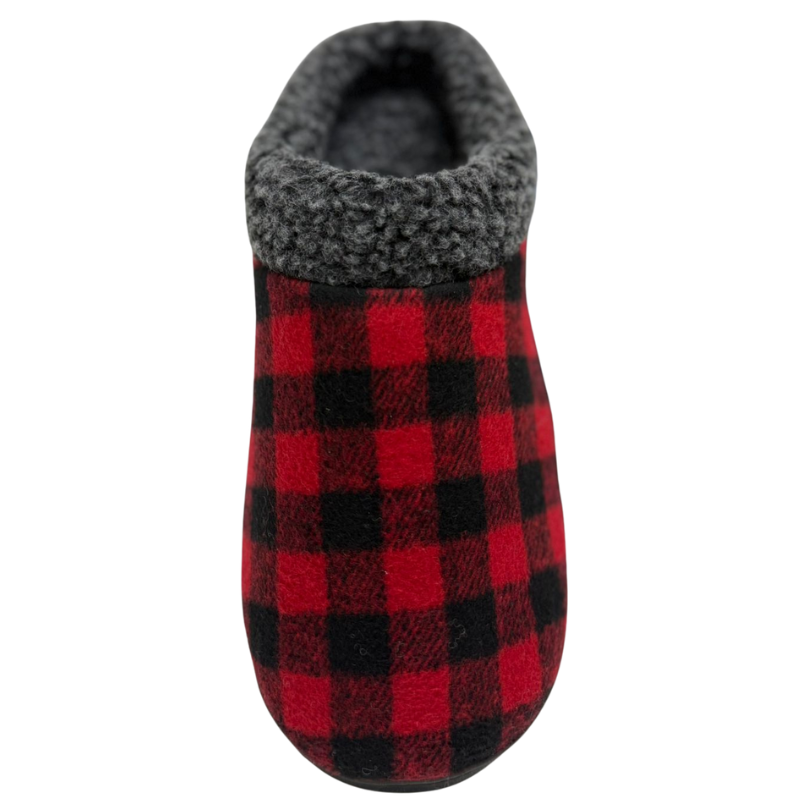 Wholesale Men’s Ultra Soft Memory Foam Slippers – Red Plaid – Sizes M–XL - Image 3
