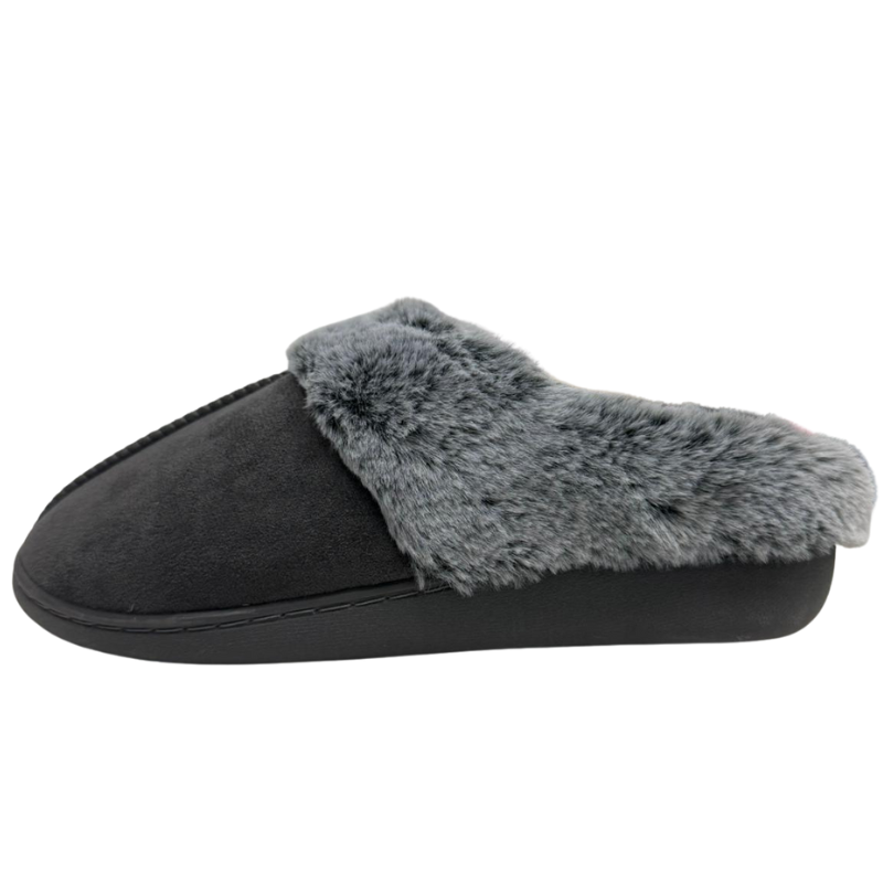 Wholesale Ladies’ Ultra Soft Memory Foam Slippers – Grey – Sizes S–XL - Image 3