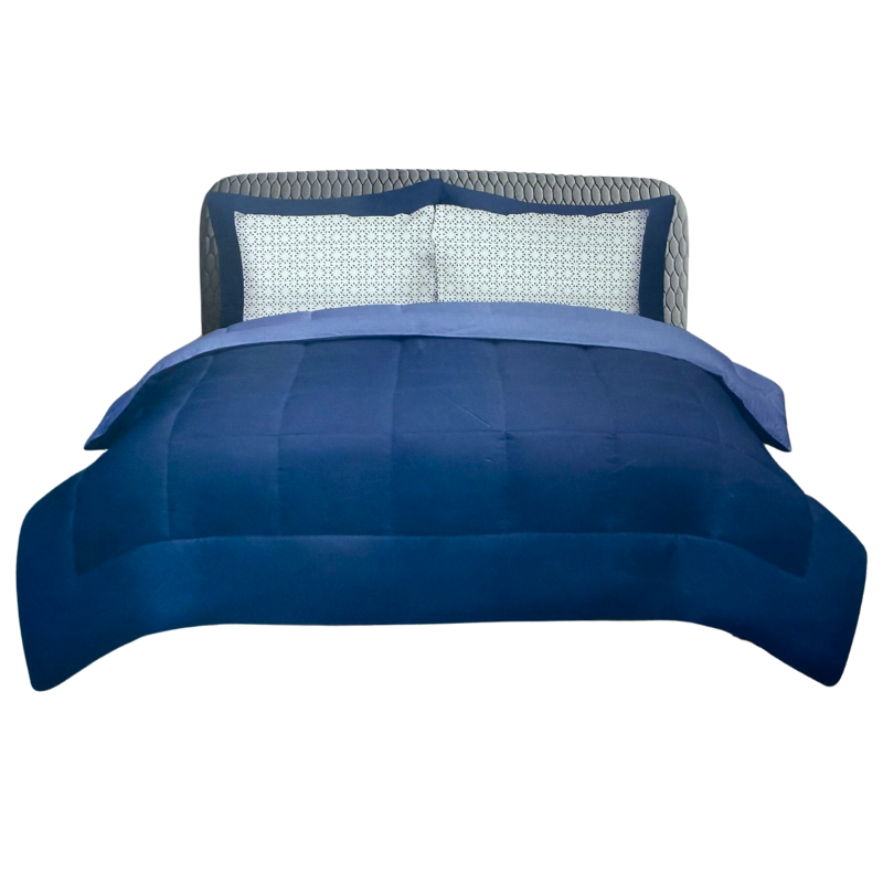 Wholesale Double Comforter 7-Piece Set - Navy