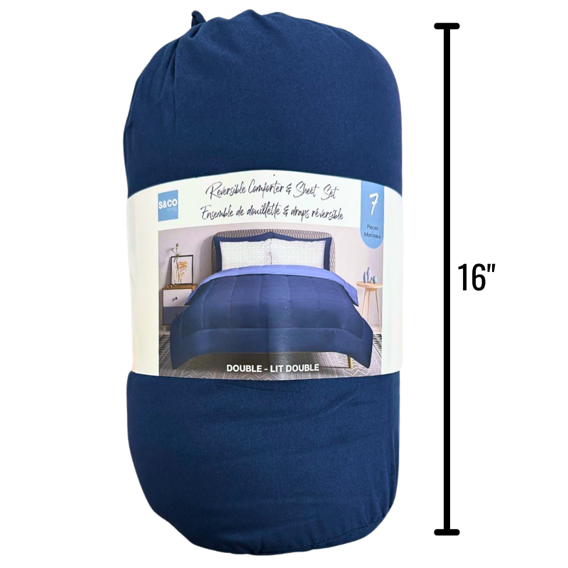 Wholesale Double Comforter 7-Piece Set - Navy - Image 3