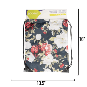 Wholesale Drawstring Cinch Bag - Floral Design (13.5”x16”)