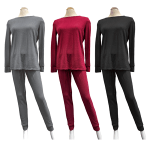 Wholesale Ladies’ Waffle Pajama Set – Sizes S–XL – Assorted Colours