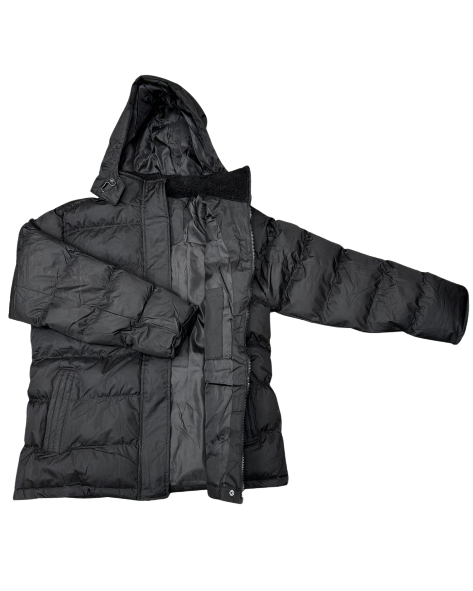 Wholesale Ladies Plus Size Winter Coat With Hood - Black (Size 1X-3X) - Image 3