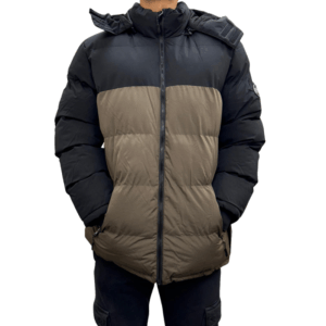 Wholesale Adult Winter Coat with Hood, Size: M-2XL - Green/Black