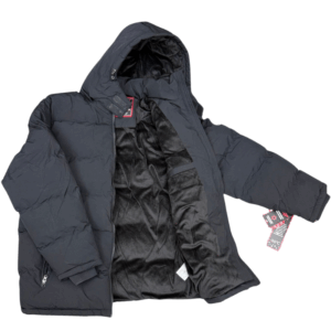 Wholesale Adult Winter Coat with Hood, Size: M-2XL - Black