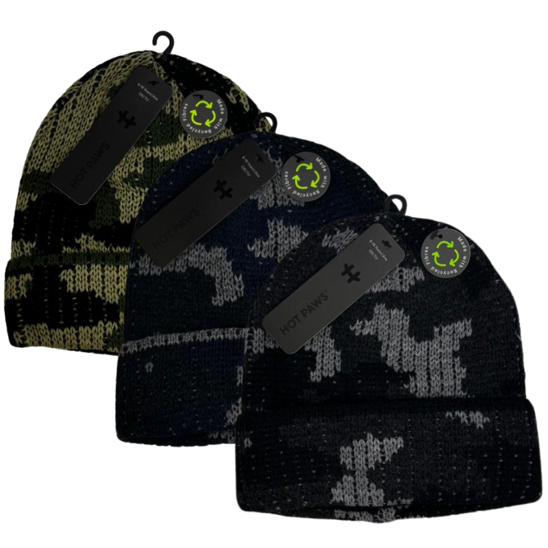 Wholesale Brand Name Boys Camo Print Knit Toque - 3 Colours (Age 8-16) - Image 2