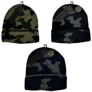 Wholesale Brand Name Boys Camo Print Knit Toque - 3 Colours (Age 8-16)