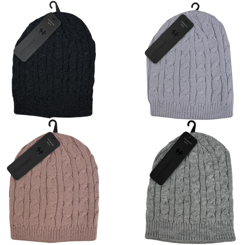 Wholesale Brand Name Girls Cable Knit Toque - 4 Colours (Age 7-14)