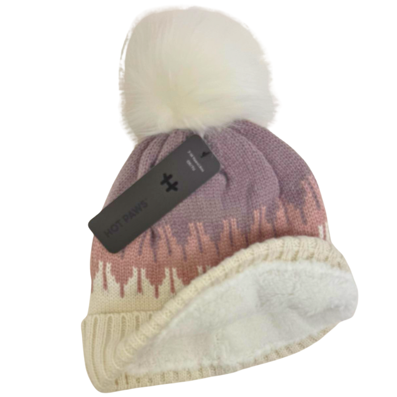 Wholesale Brand Name Girls Lined Patterned Knit Toque - 3 Colours (Age 7-14) - Image 2