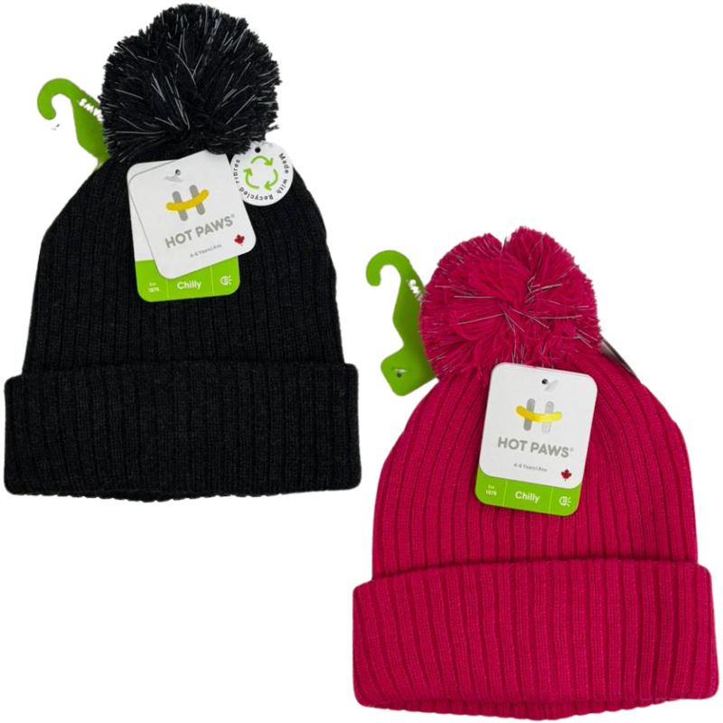 Wholesale Brand Name Children's Toque with Pom-Pom - 4-Colours (2-6 years) - Image 3