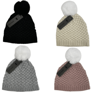 Wholesale Brand Name Girls Bubble Knit Toque with Pom Pom - 4 Colours (Age 7-14)