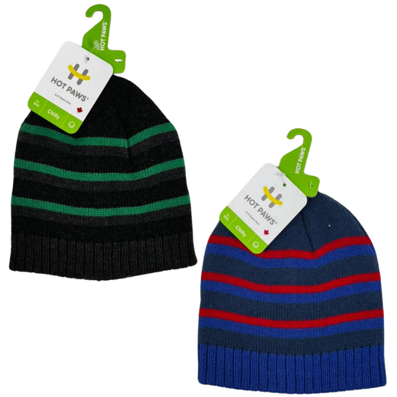 Wholesale Brand Name Boys Striped Knit Toque - 4 Colours (Age 8-16) - Image 3