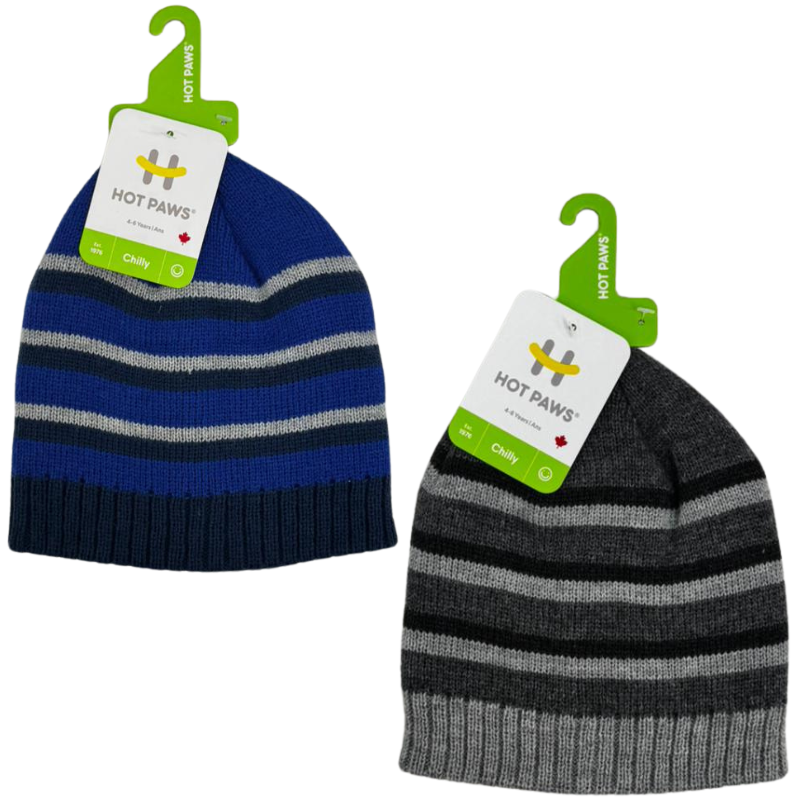 Wholesale Brand Name Boys Striped Knit Toque - 4 Colours (Age 8-16) - Image 2