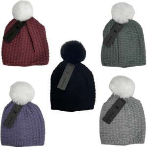 Wholesale Brand Name Girls Bubble Knit Toque with Pom Pom - 5 Colours (Age 7-14)