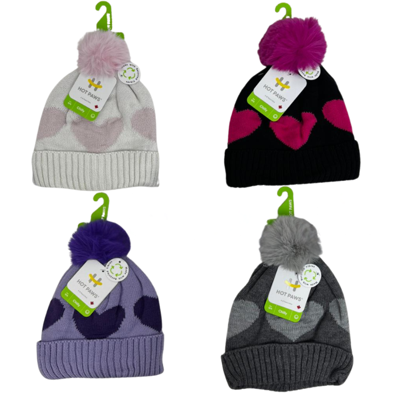 Wholesale Brand Name Children's Toque with Heart Design and Pom-Pom - 4-Colours (2-6 years)