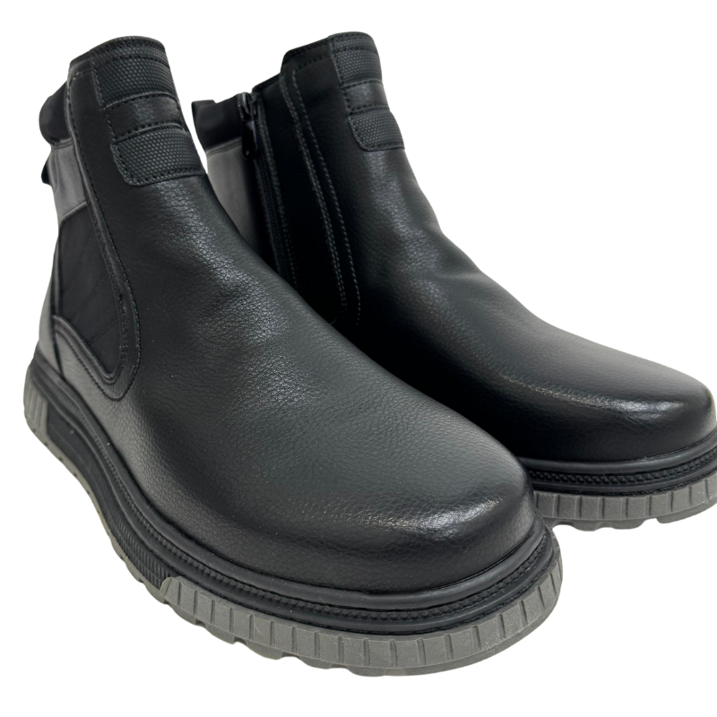 Wholesale Mens' Black Winter Boots With Zipper (Size 40-45)