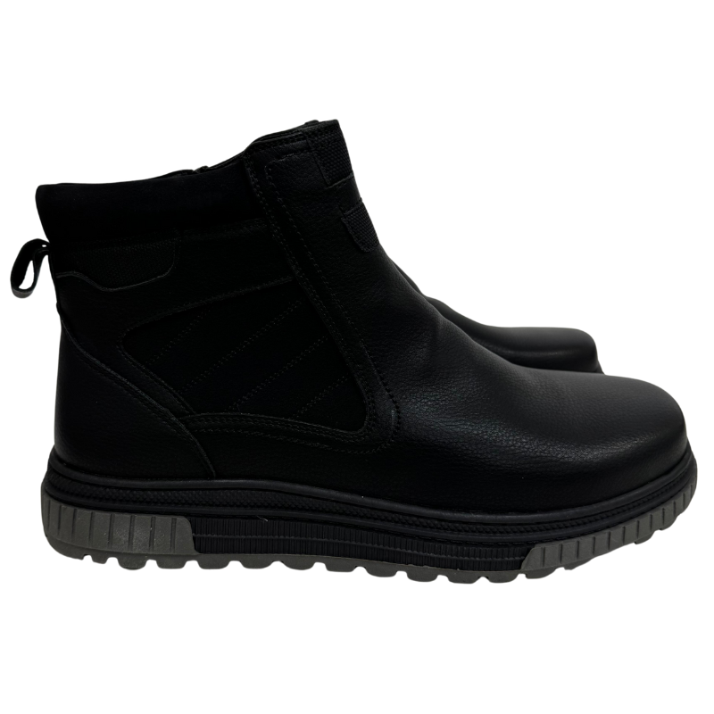 Wholesale Mens' Black Winter Boots With Zipper (Size 40-45) - Image 2