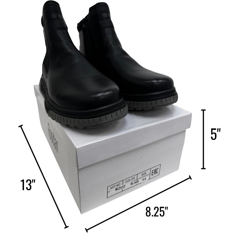 Wholesale Mens' Black Winter Boots With Zipper (Size 40-45) - Image 3