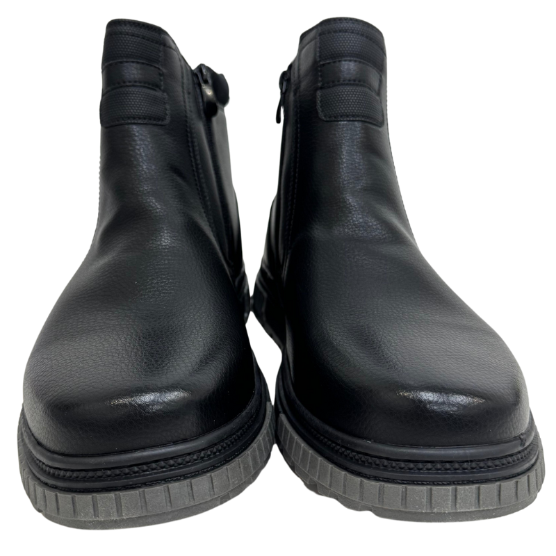 Wholesale Mens' Black Winter Boots With Zipper (Size 40-45) - Image 4