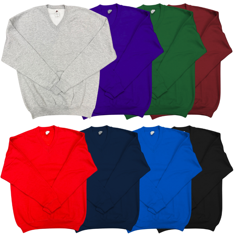Wholesale Adult Fleece V-Neck - Assorted Colours - XS-2XL