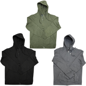 Wholesale Adult Full Zip Fleece Hoody - Assorted Colours - Size S-3XL