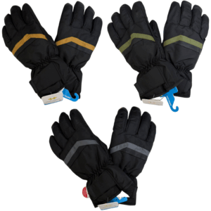 Wholesale Adult Brand Name Ski Gloves- Black with Stripe (Size S-XL)